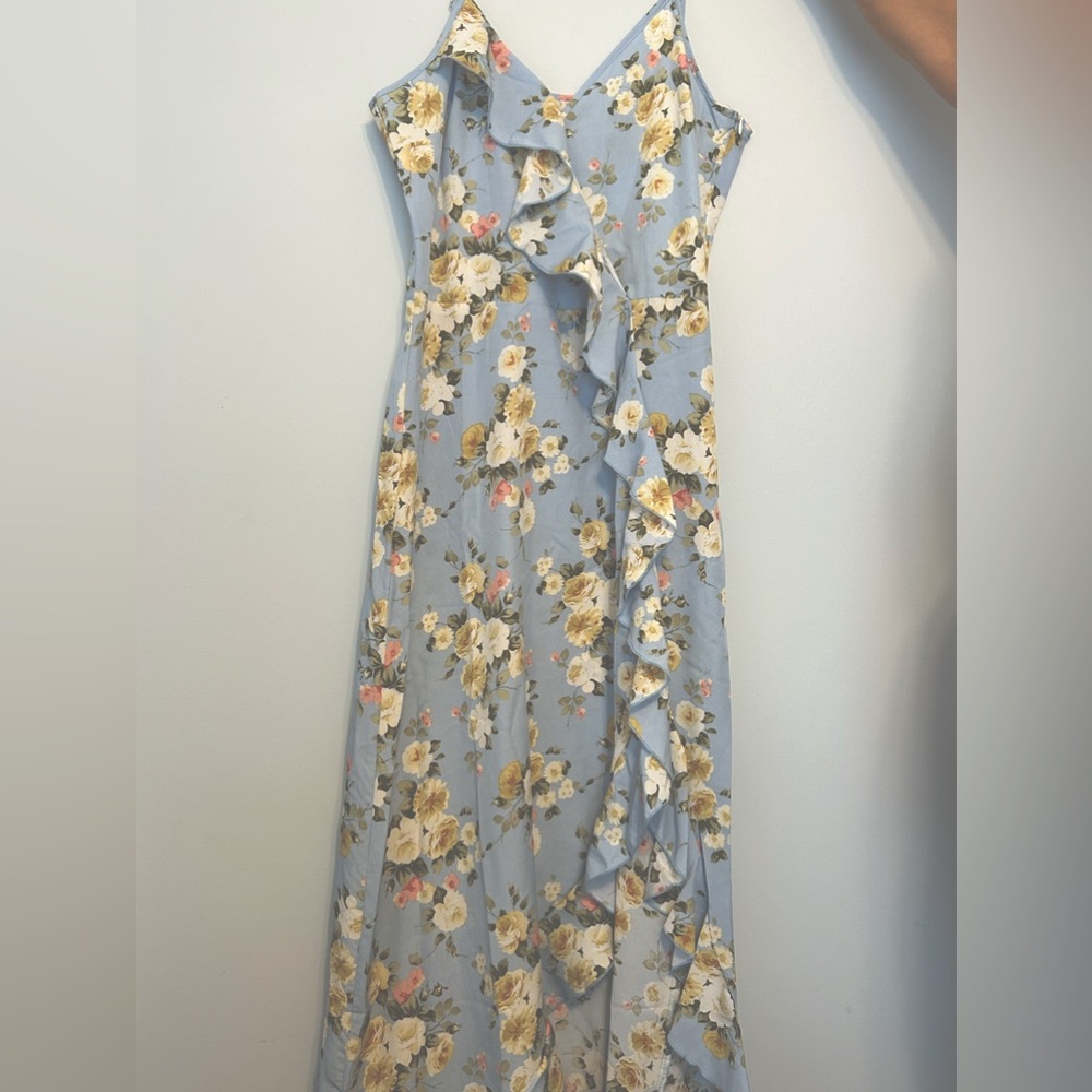 Shein long ruffle floral dress